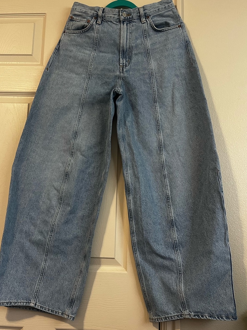 AGOLDE Kristen High-Rise Barrel Jeans in Light Blue Women’s Size 27 - Picture 2 of 10